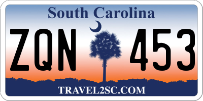 SC license plate ZQN453