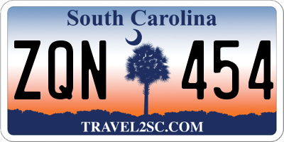 SC license plate ZQN454