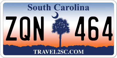 SC license plate ZQN464
