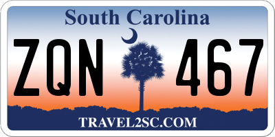 SC license plate ZQN467