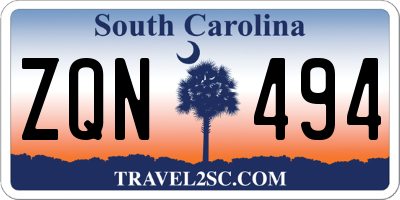 SC license plate ZQN494