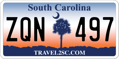 SC license plate ZQN497
