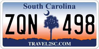 SC license plate ZQN498