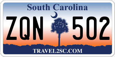 SC license plate ZQN502
