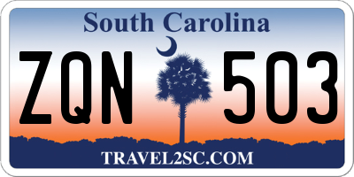 SC license plate ZQN503