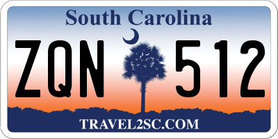 SC license plate ZQN512