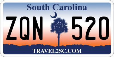 SC license plate ZQN520