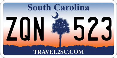 SC license plate ZQN523