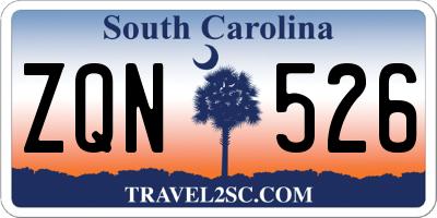 SC license plate ZQN526