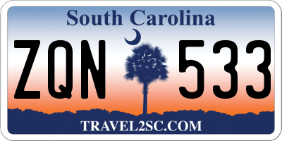 SC license plate ZQN533