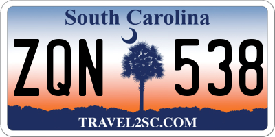 SC license plate ZQN538