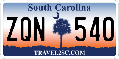 SC license plate ZQN540