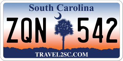 SC license plate ZQN542