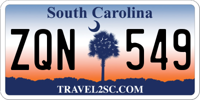 SC license plate ZQN549