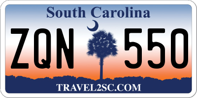 SC license plate ZQN550