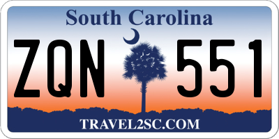 SC license plate ZQN551