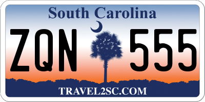SC license plate ZQN555