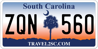 SC license plate ZQN560