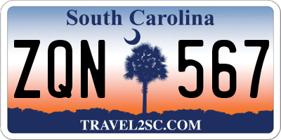 SC license plate ZQN567