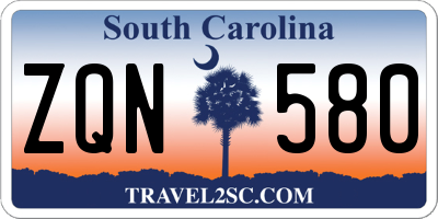 SC license plate ZQN580