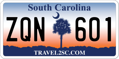 SC license plate ZQN601
