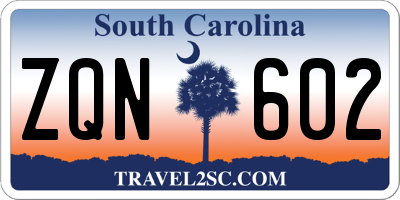 SC license plate ZQN602