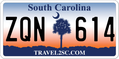 SC license plate ZQN614