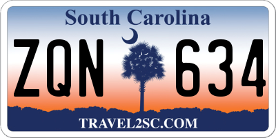 SC license plate ZQN634