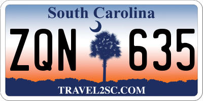 SC license plate ZQN635