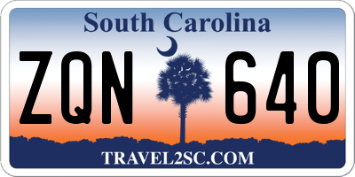 SC license plate ZQN640