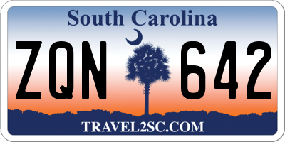 SC license plate ZQN642