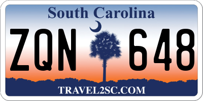 SC license plate ZQN648