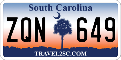 SC license plate ZQN649