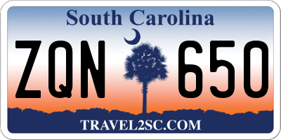 SC license plate ZQN650