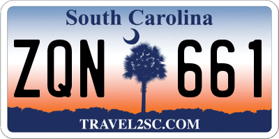 SC license plate ZQN661