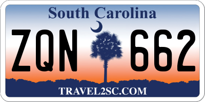 SC license plate ZQN662