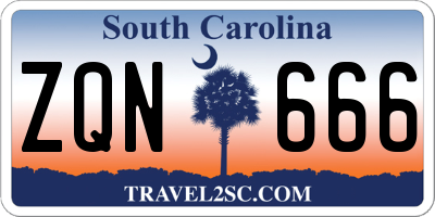 SC license plate ZQN666