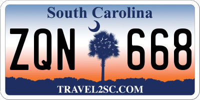 SC license plate ZQN668