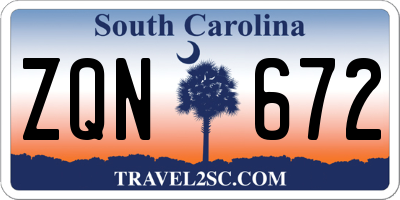 SC license plate ZQN672