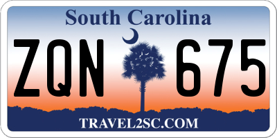 SC license plate ZQN675