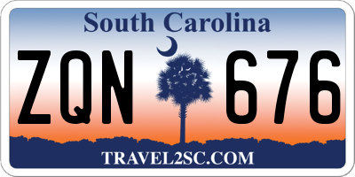 SC license plate ZQN676