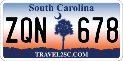 SC license plate ZQN678
