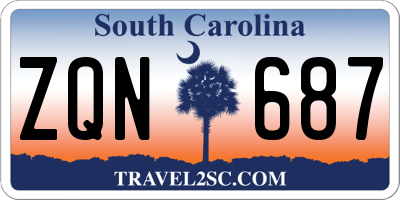 SC license plate ZQN687