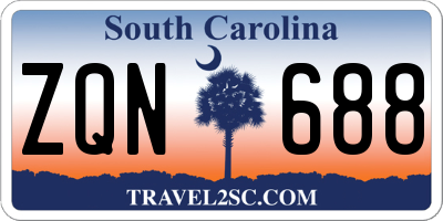 SC license plate ZQN688