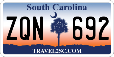 SC license plate ZQN692