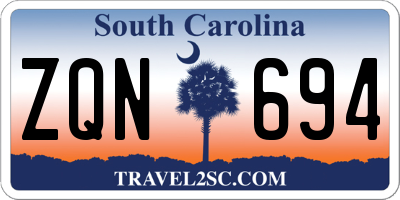 SC license plate ZQN694