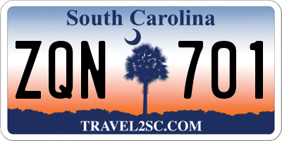 SC license plate ZQN701