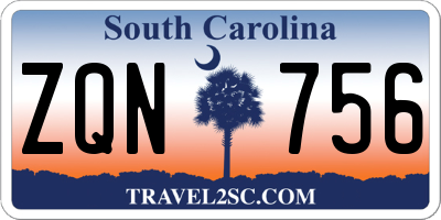 SC license plate ZQN756