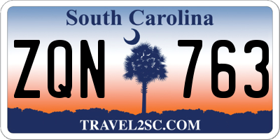 SC license plate ZQN763