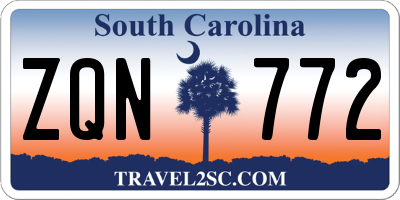 SC license plate ZQN772